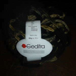 1 Skein Gedifra Yarn Wool Blend Color 4314 (Black Grey Tan Brown Combo) 55 m
